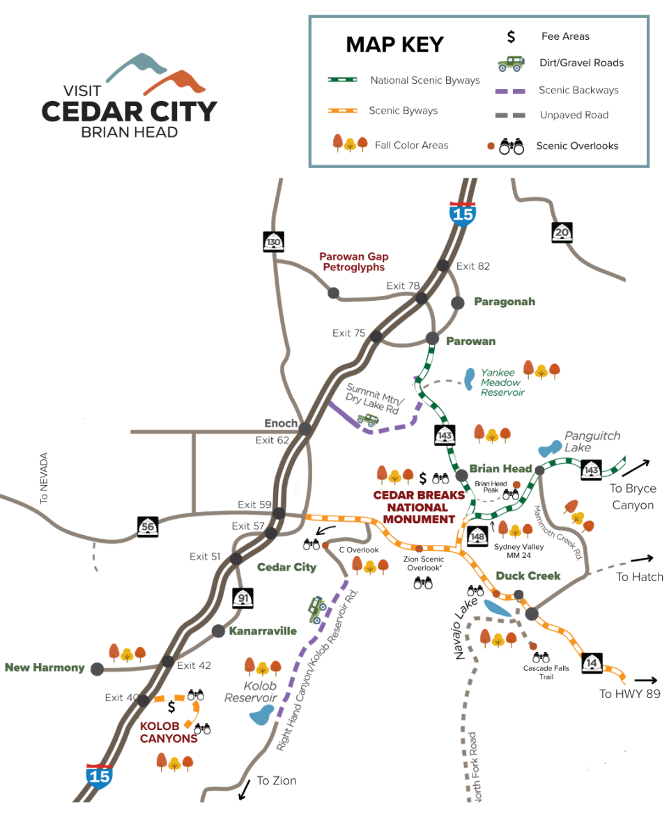 Fall Color Map | Southern Utah Map