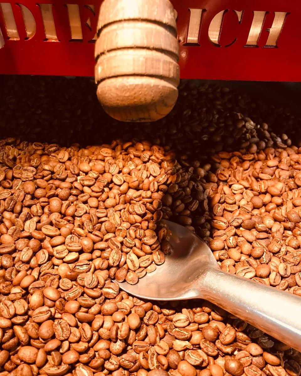 coffee beans with scoop