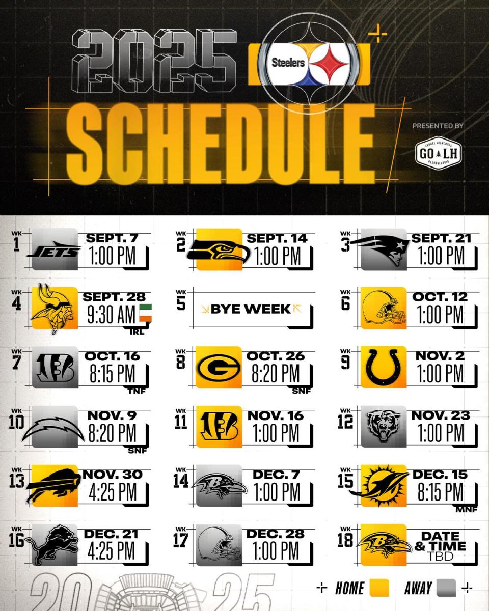 Pittsburgh Steelers 2025 Schedule