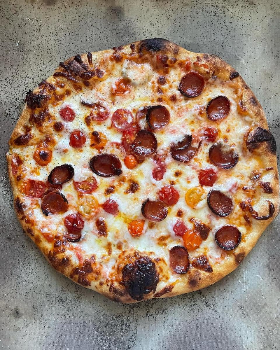 Hand-crafted pizza with locally sourced toppings at Dough Baby in Hamilton, Loudoun County