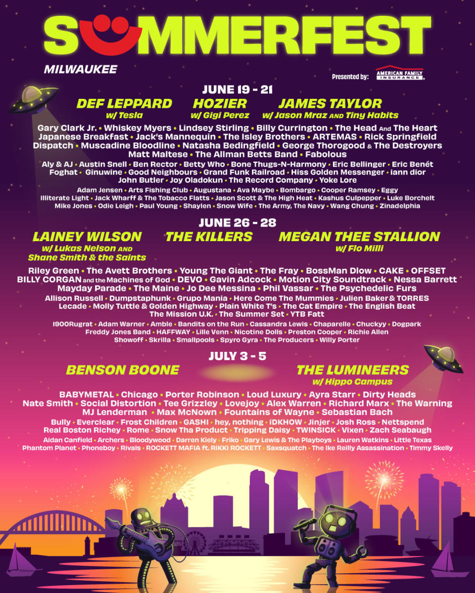 2025 Summerfest Lineup