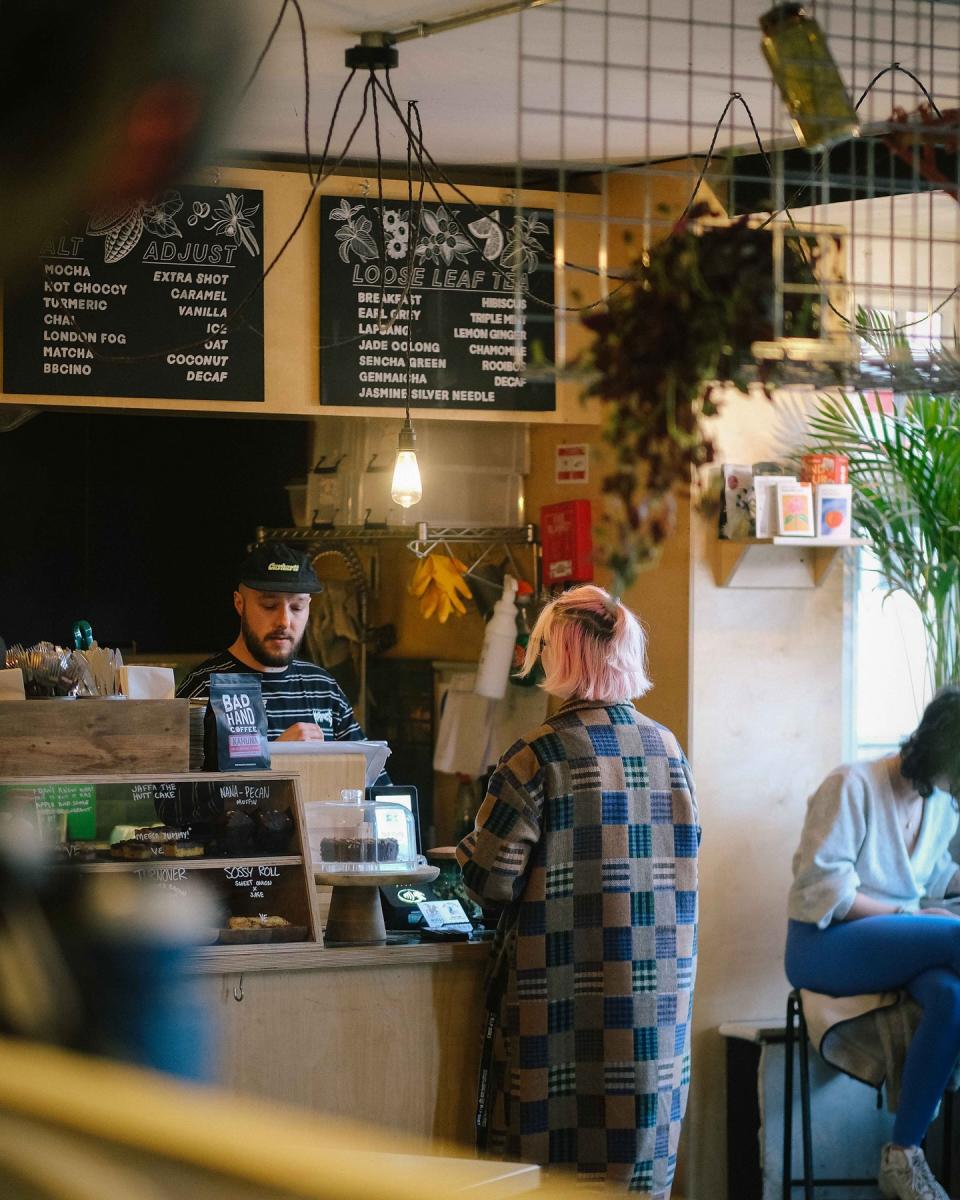 The Wood Bikes and Brews - Person being served