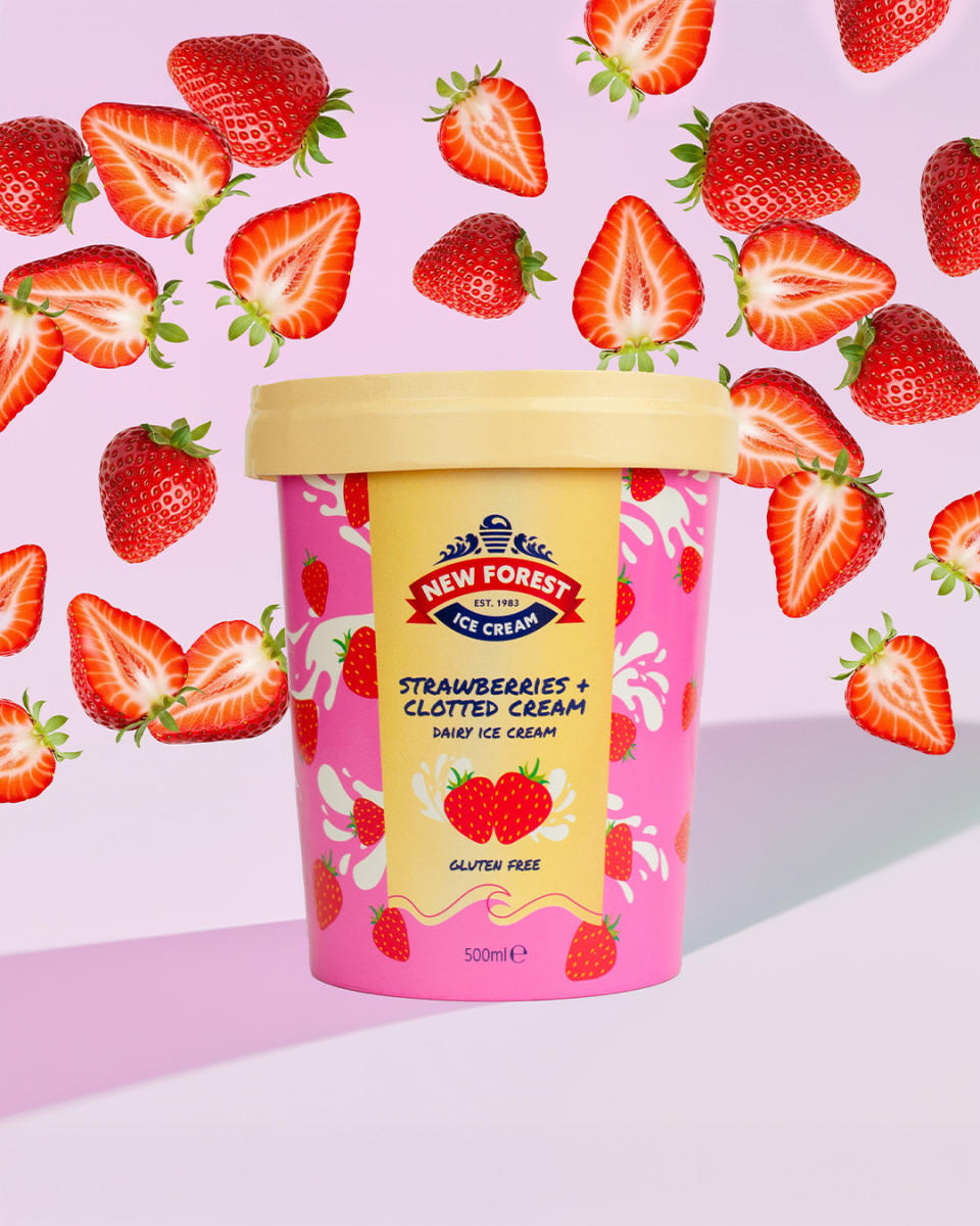 New Forest Ice Cream 500ml tubs strawberries promo photo