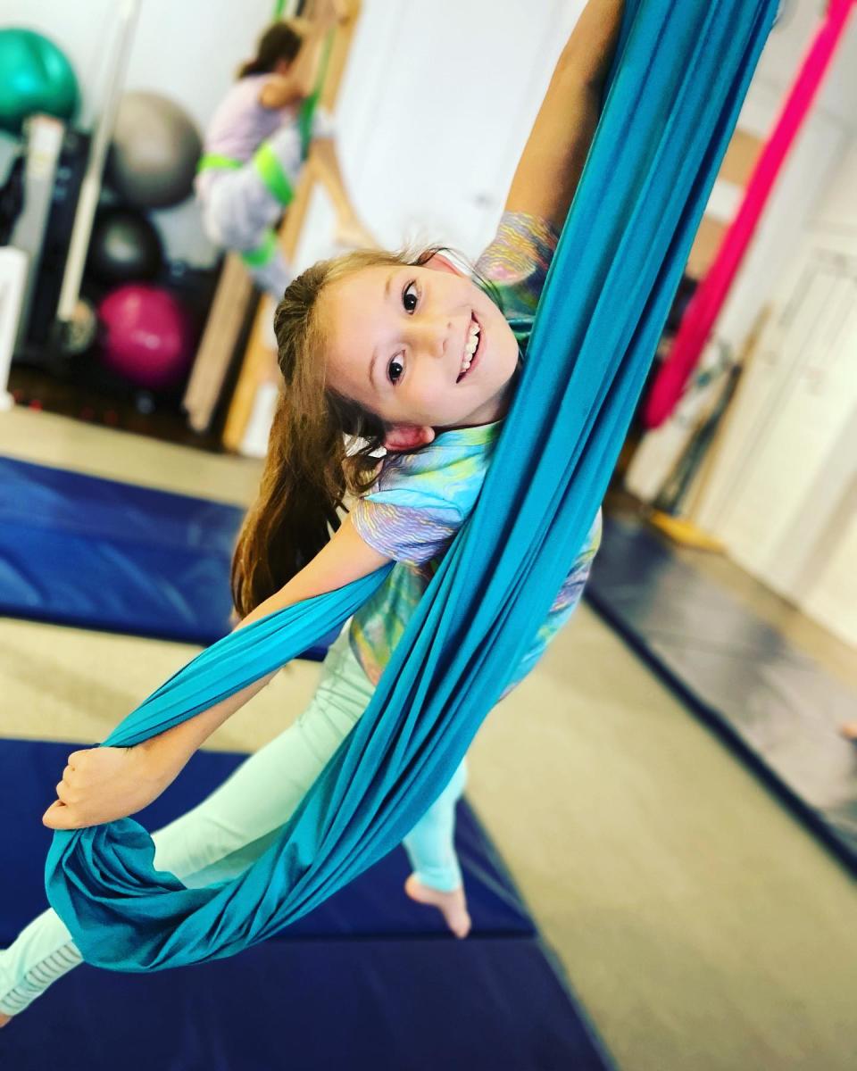 Aerial yoga is a fun workout at any age.