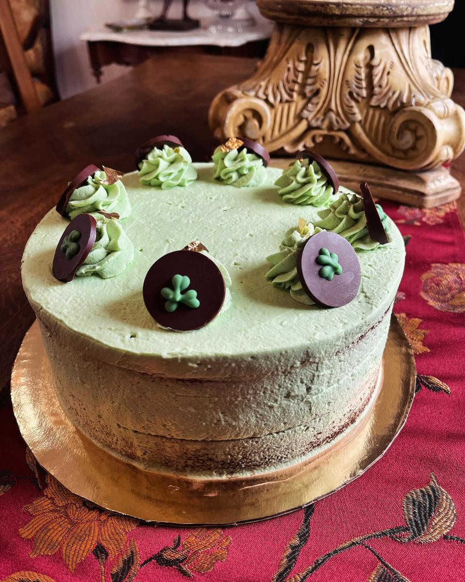 The English Tea Room's Shamrock Chocolate Mint Cake for St. Patrick's Day