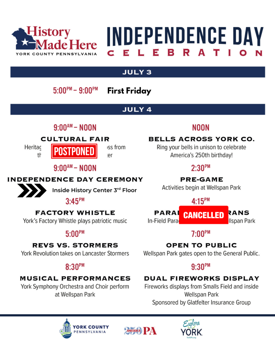 Updated July 4 schedule image