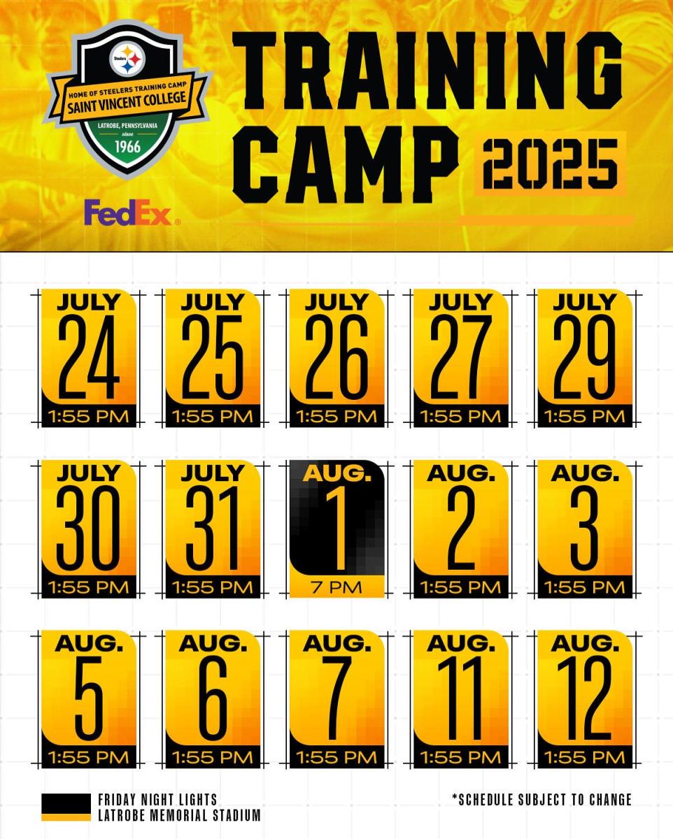 Training Camp 2025 Schedule