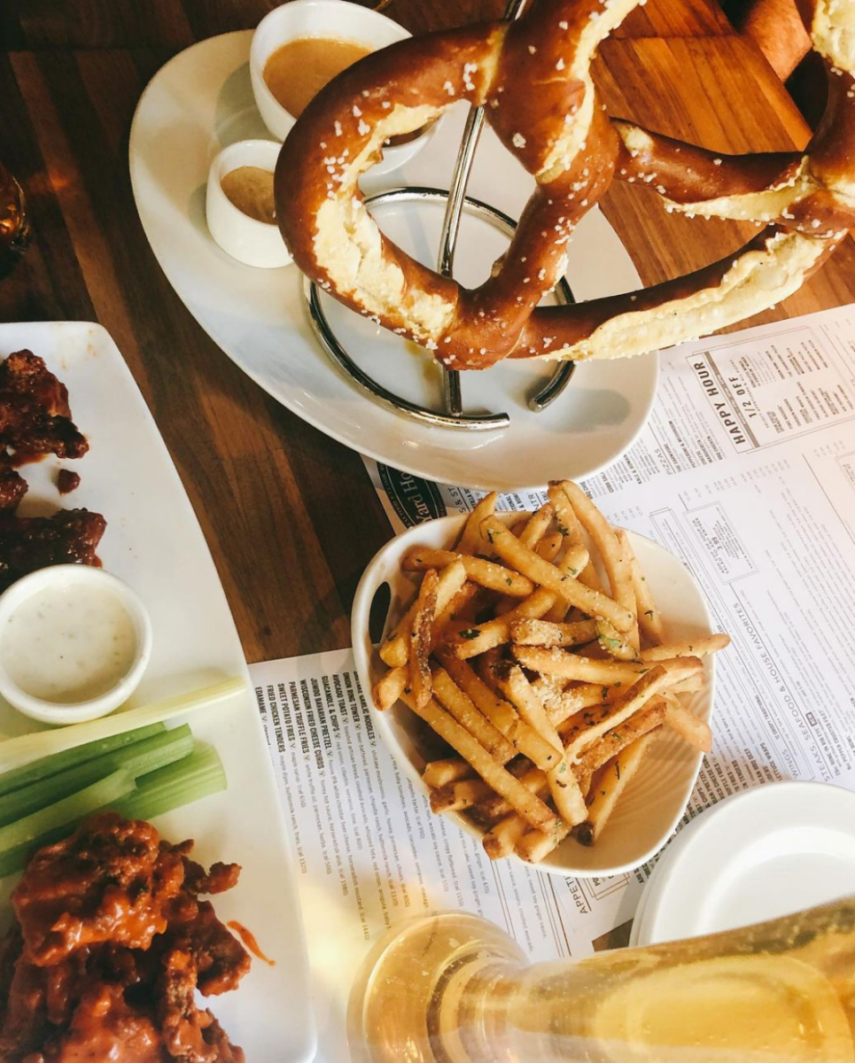 Pretzel, Fries And Beer From Yard House In Irving, TX