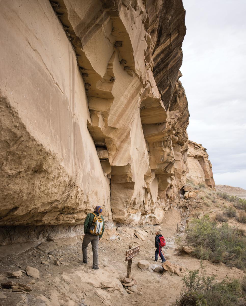 Hikers on a Chaco trail.