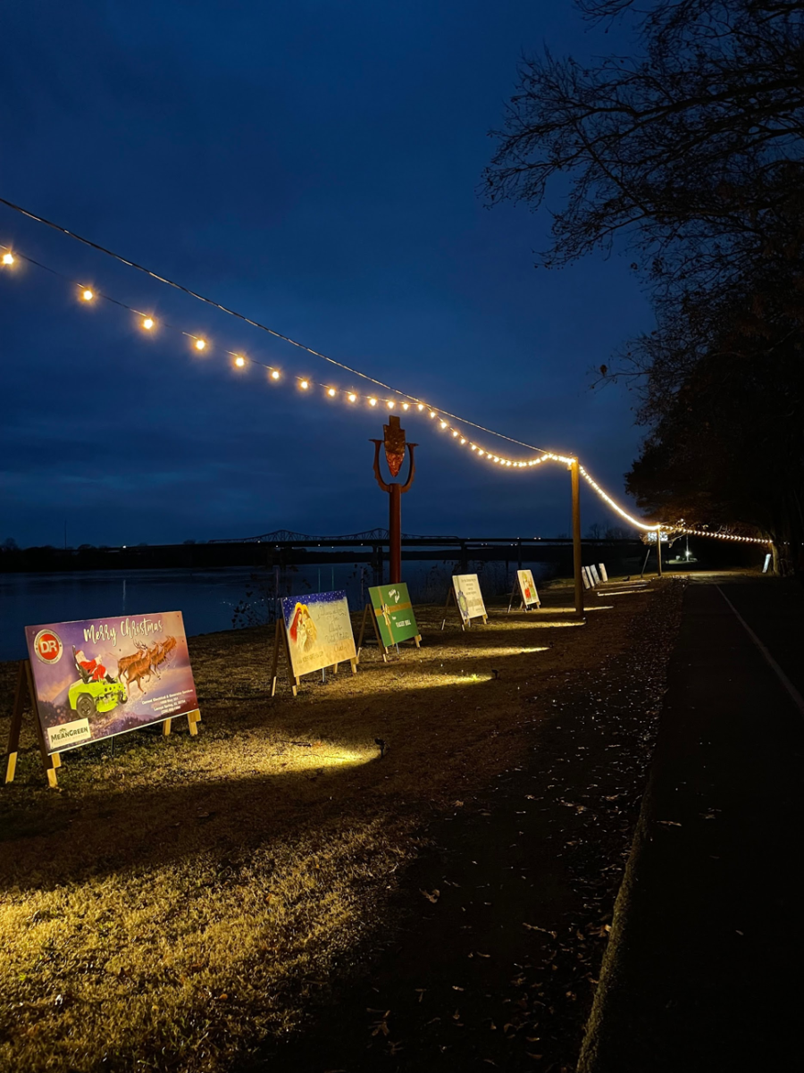 Night time shot Christmas on the river ditto