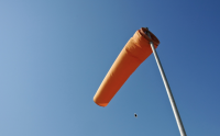 orange windstock beach flag