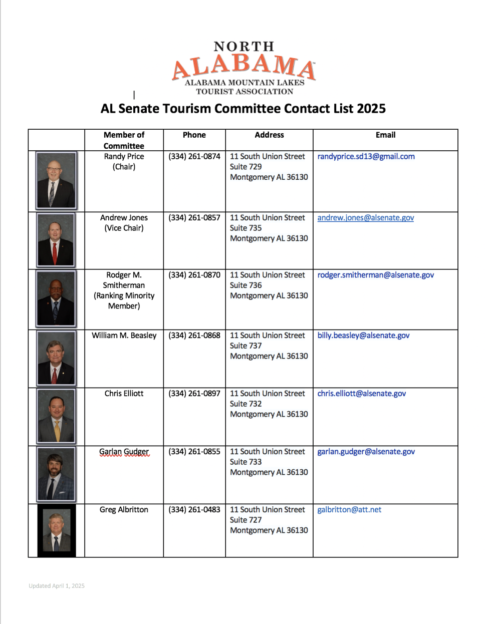 Alabama Senate Tourism Committee