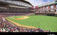 Right field view with open roof of Globe life Field