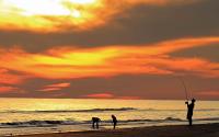 McFaddin Beach with orange sky