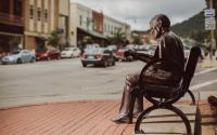 Doc Watson Statue in Downtown Boone