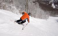 Skiing on Sugar Mountain's Boulder Dash