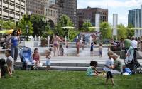 Summer splashin’ at the Rings Fountain on the Greenway