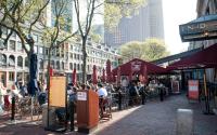 Outdoor seating at Faneuil Hall