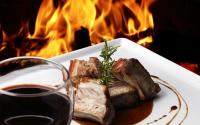 Dining - fire - wine - entree