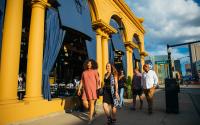 Group of friends walking in the Short North Arts District