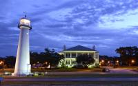 Biloxi Lighthouse & Visitors Center at Night