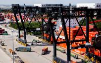 Busy cargo port