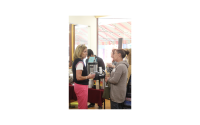 Enjoying the vendors at the Phone Booth Celebration