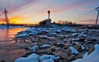 Keeper of the Plains Winter Sunset Wichita