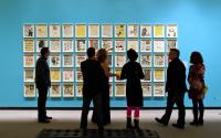 Visitors of the Wichita Art Museum look at an exhibit