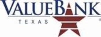ValueBank Texas logo in blue with a maroon star