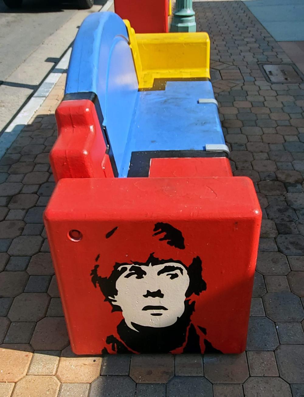 Artist Tysen Knight of Palm Springs bench