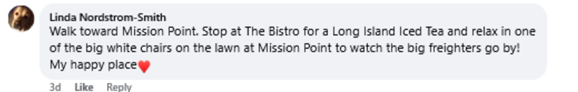 Facebook response for 1-Day Mackinac Island Itinerary, Mission Point