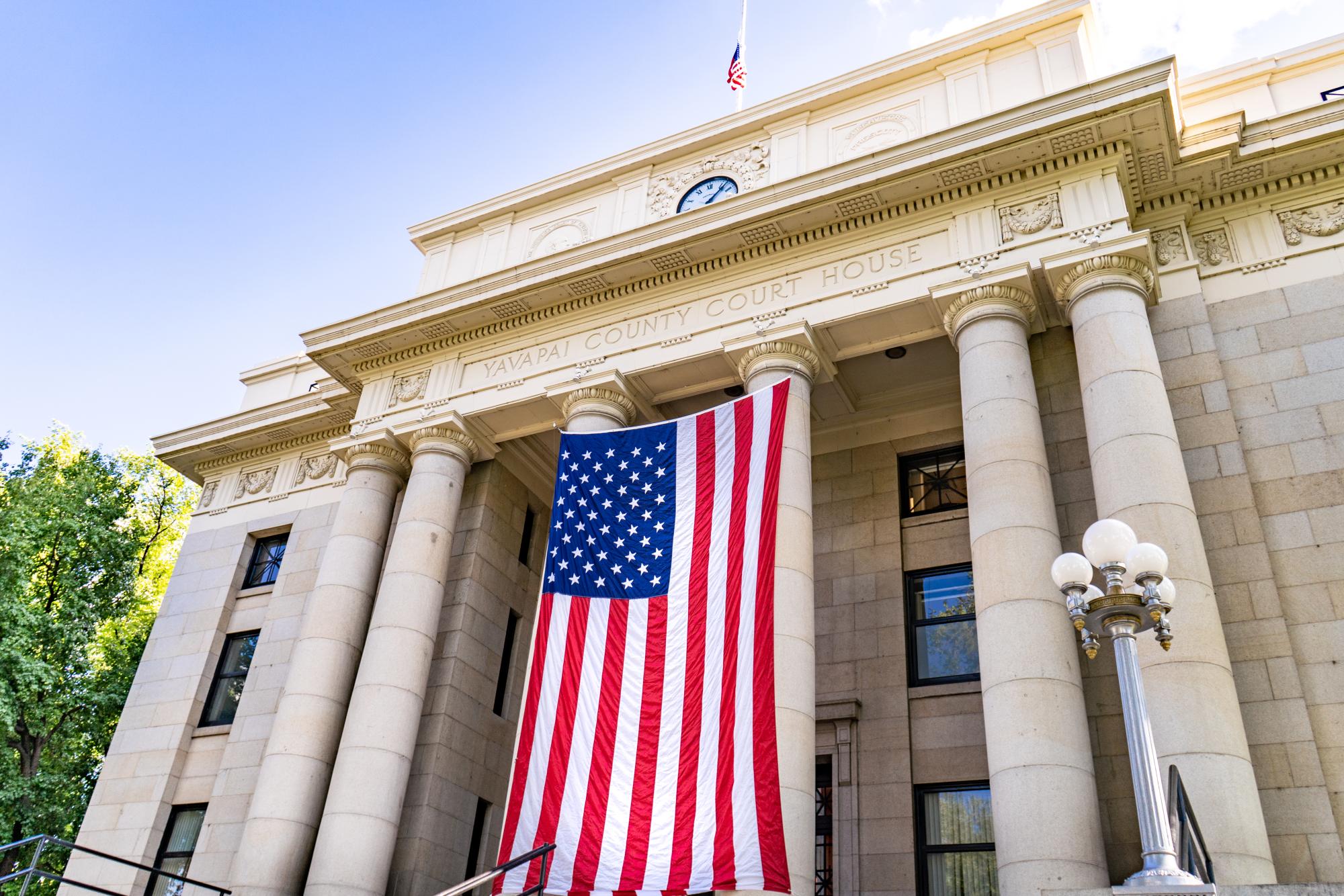 American Flag on Courthouse