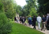 International focusing conference garden walk at Robinson College
