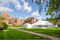 Marquee on the lawn at Homerton College, Cambridge
