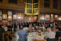 Guests enjoying a gala dinner at King's College
