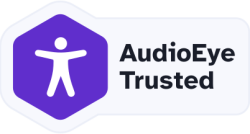 The logo of AudioEye, represented by a person.