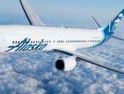 An Alaska Airlines 737 departing for Anchorage.