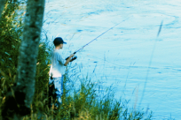 Boy Fishing McKenzie River by Curt Bal