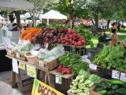 Produce and Vegetables set up to sell at a local Farmers' Market in Burlington