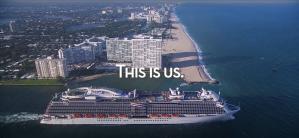 Port Everglades entrance channel with cruise ship