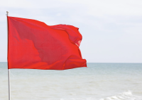 red beach flag