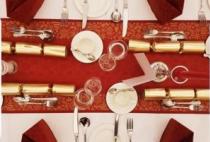 Christmas dining set up at Newnham College