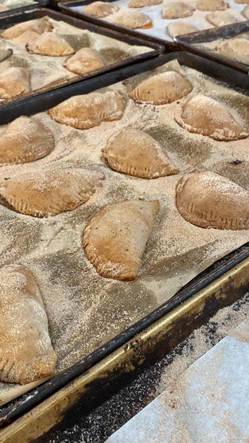 Empanadas from Golden Crown panaderia fresh out of the oven