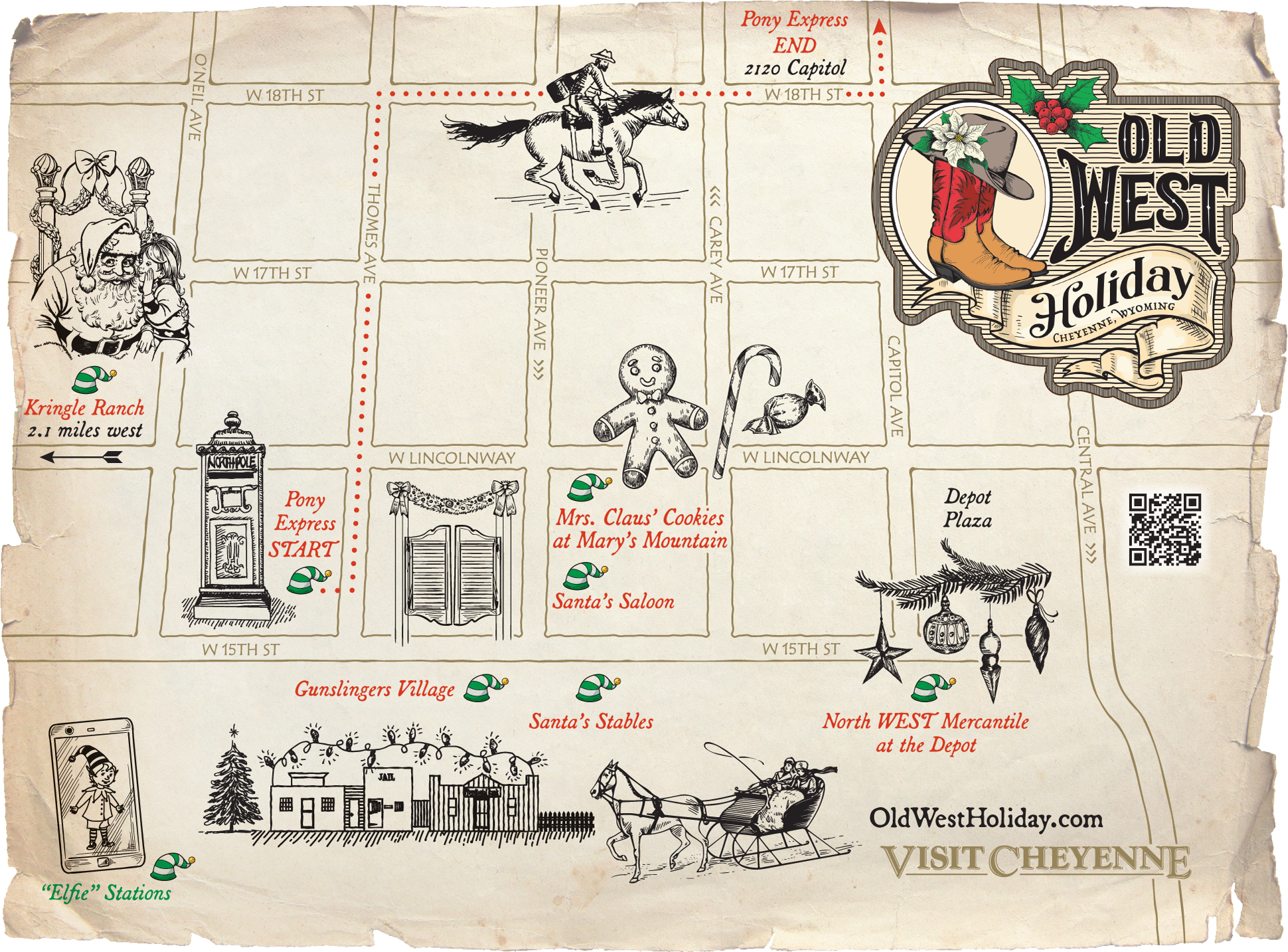 Old West Holiday map