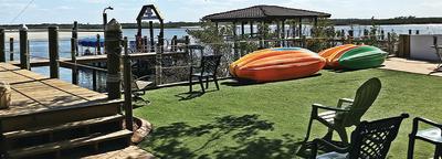 Colorful kayaks are available for rent to explore Ponce Inlet