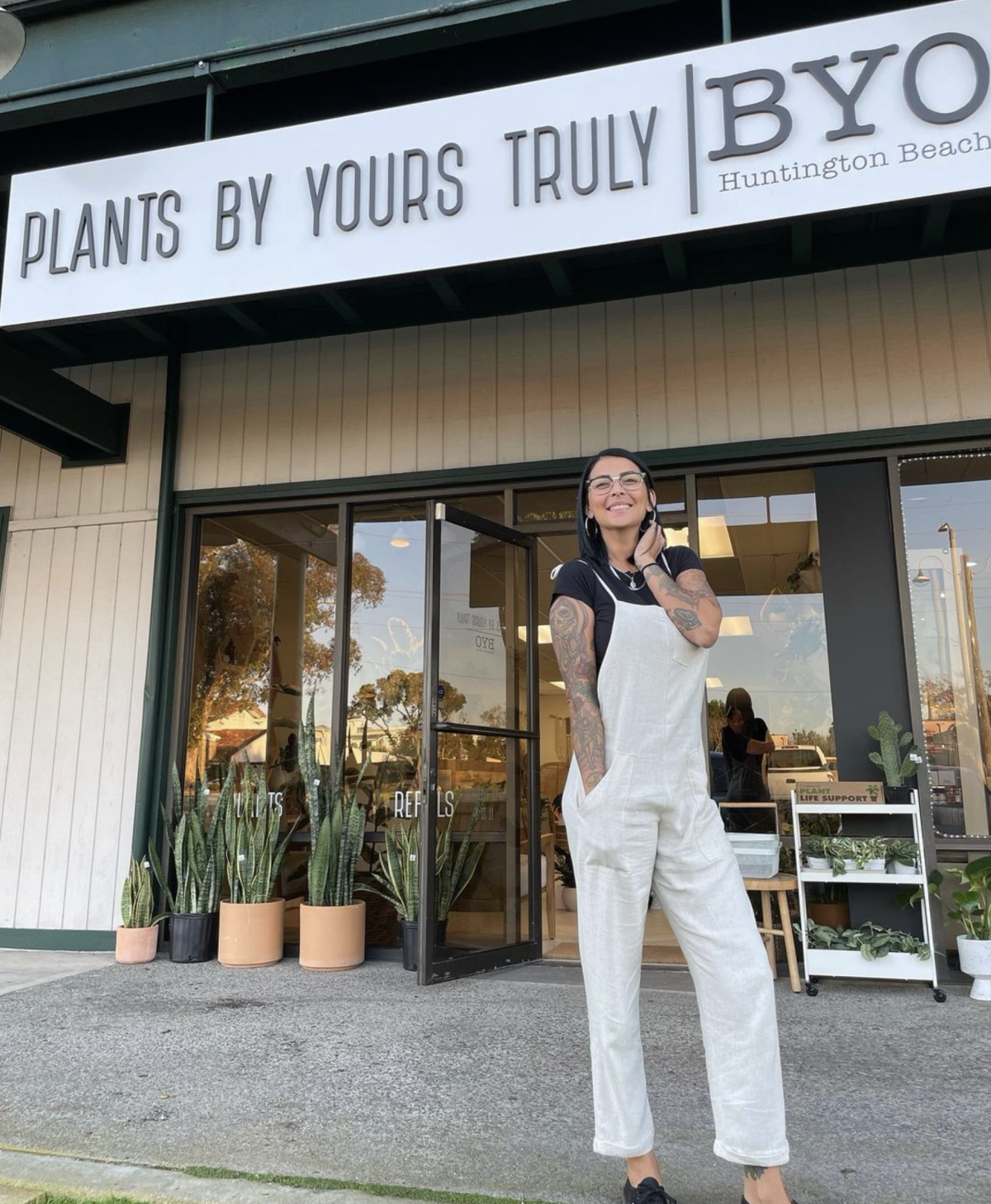 Plants By Yours Truly. Image of Owner out in front of her shop