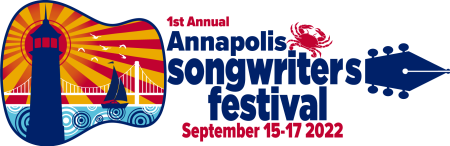 Logo embellishments with text that reads 1st Annual Annapolis Songwriters Festival September 15 thru 17 2022