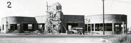 Old image from 1939 of the Jones Motor Company Historic Service Station.
