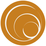 an orange spiral graphic